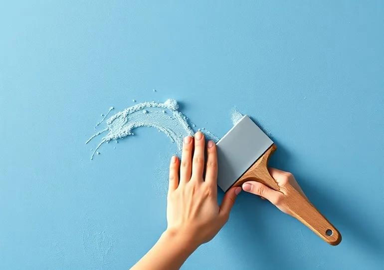 Application d'un enduit décoratif à la lisseuse sur un mur